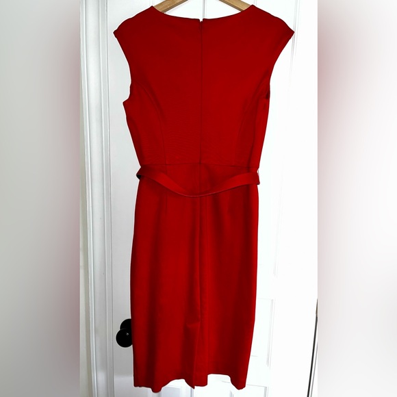 Red Brooks Brothers Stretch Sheath Dress with Belt - Picture 3 of 4